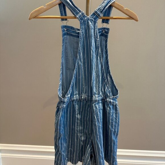 Jordache Navy & White Stripe Short Overalls – Size XS - Picture 4 of 7